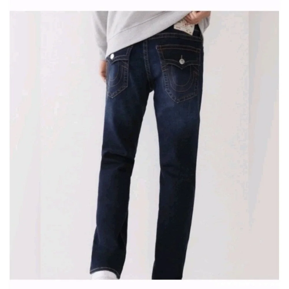 True Religion Ricky Jeans Dark Wash Blue Men's 33 Flat Pocket Preppy